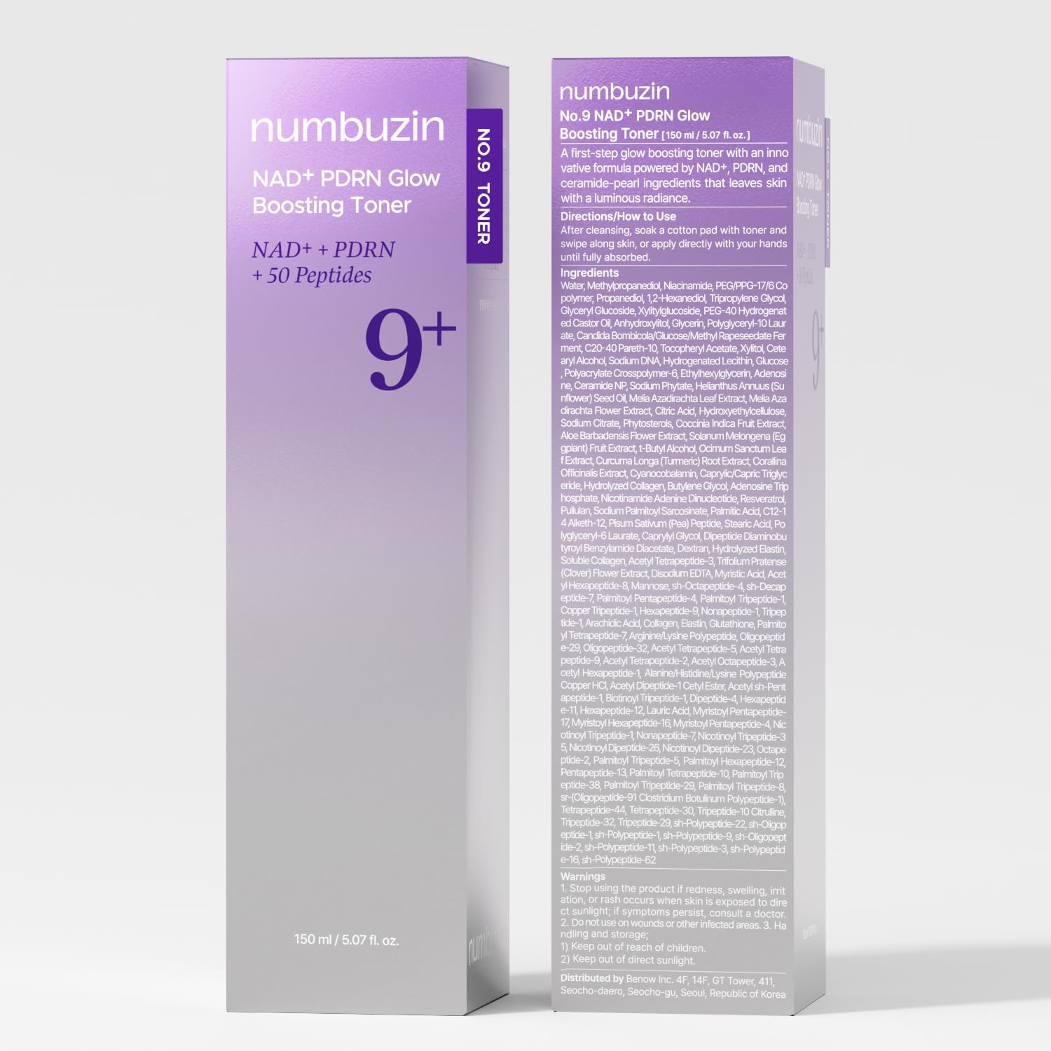 Numbuzin No.9+ NAD+ PDRN Glow Boosting Toner 150ml by numbuzin – Toner & Essence