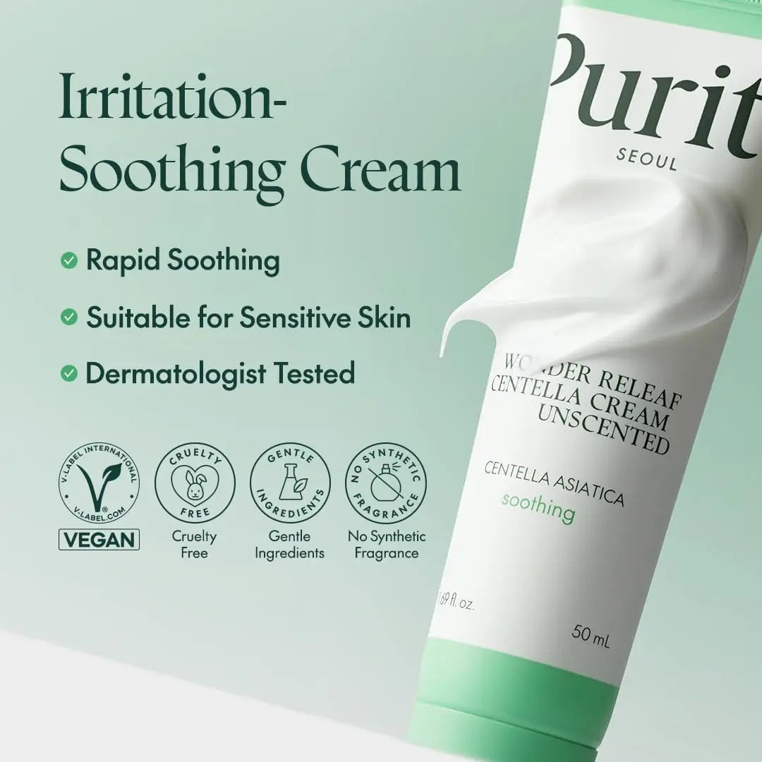 Purito Wonder Releaf Centella Cream Unscented 50ml by Purito – Lotion & Cream
