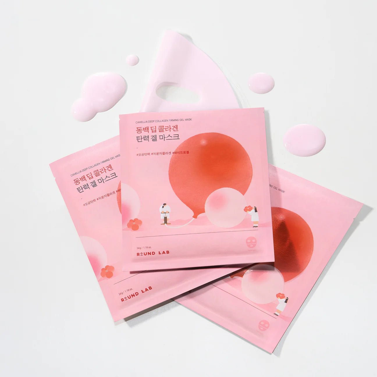 ROUND LAB Camellia Deep Collagen Firming Gel Mask (4pcs) by Round Lab – Sheet Mask