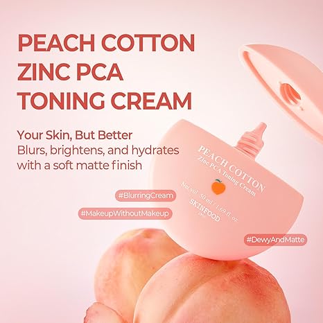 SKINFOOD Peach Cotton Zinc PCA Toning Cream 50ml by Skinfood – Lotion & Cream