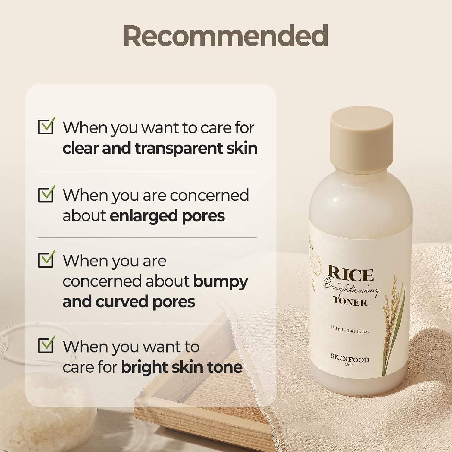 SKINFOOD Rice Brightening Toner 160ml by Skinfood – Toner & Essence