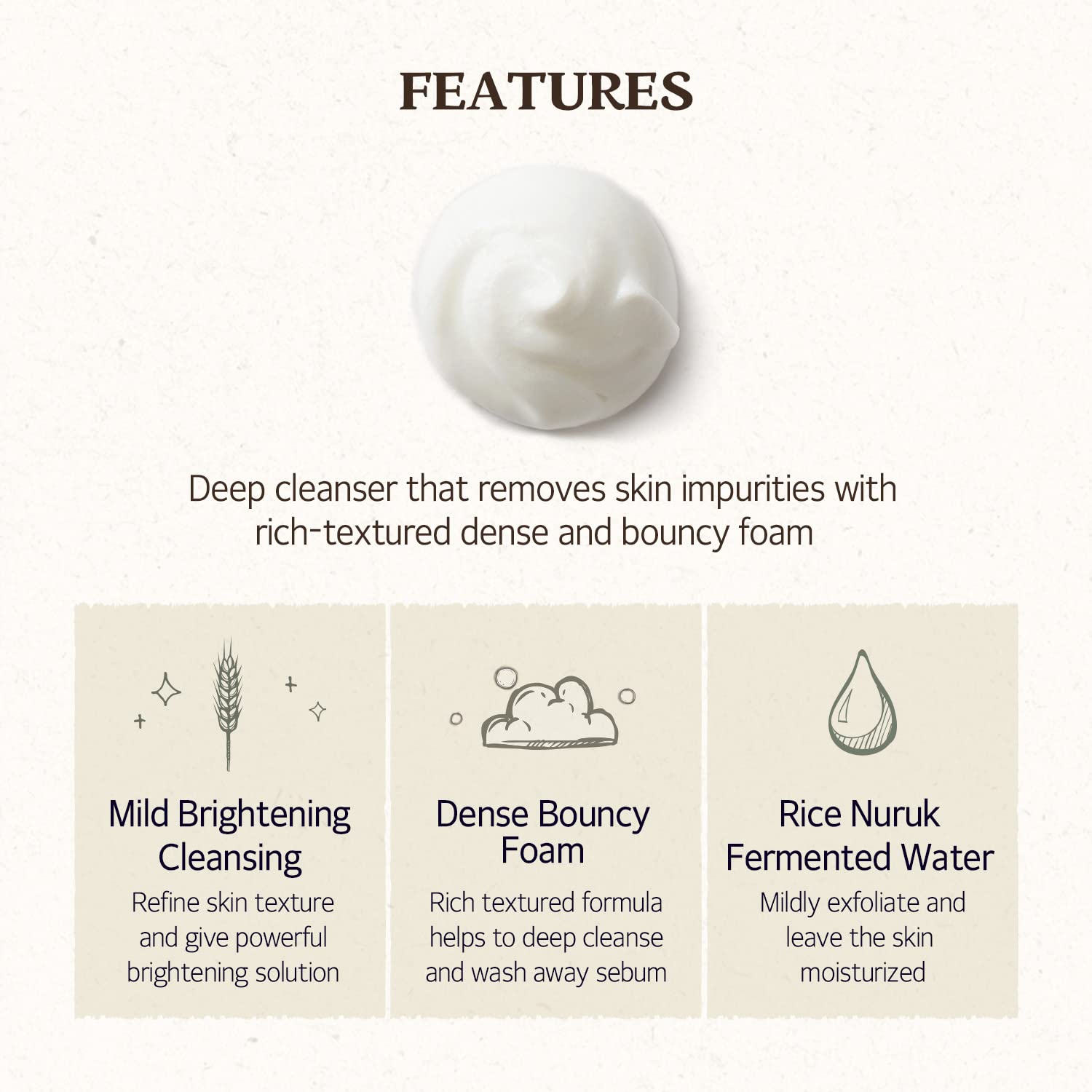 SKINFOOD Rice Daily Brightening Cleansing Foam 150ml by Skinfood – Facial Cleanser