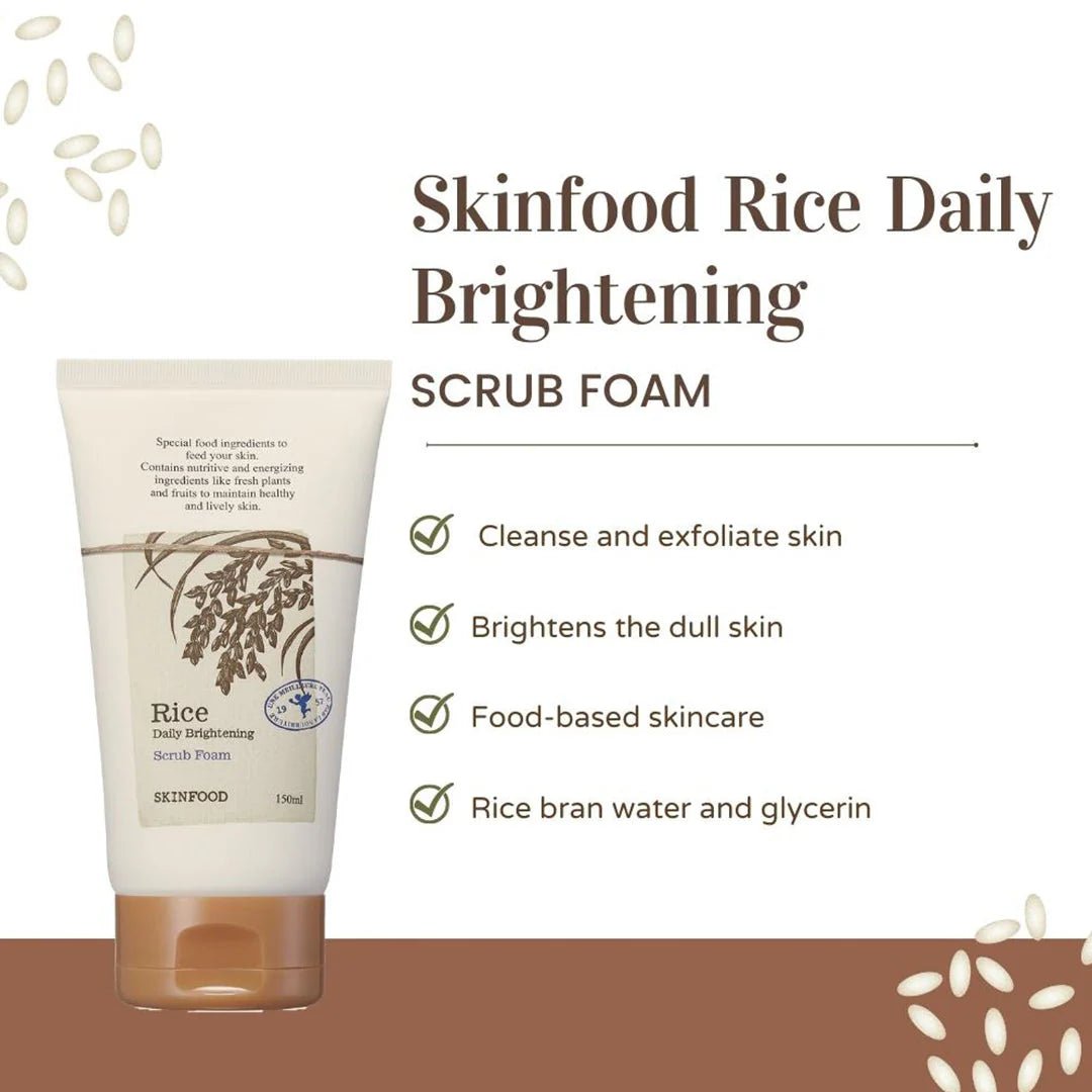 SKINFOOD Rice Daily Brightening Scrub Foam 150ml by Skinfood – Facial Cleanser