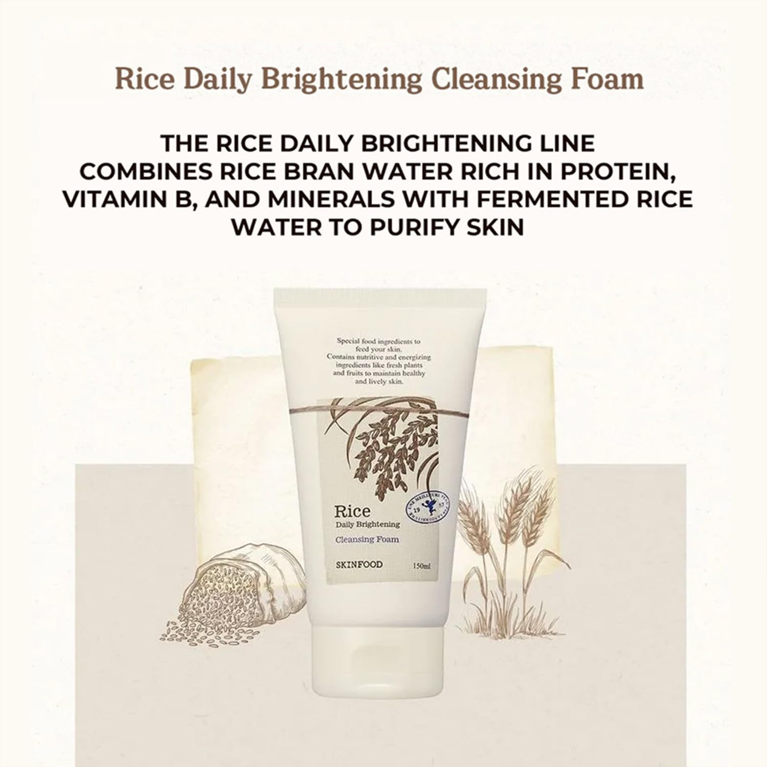 SKINFOOD Rice Daily Brightening Scrub Foam 150ml by Skinfood – Facial Cleanser