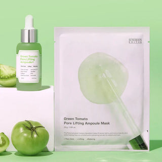 SUNGBOON EDITOR Green Tomato NMN Pore Lifting Ampoule Mask 1pc by Sungboon – Sheet Mask