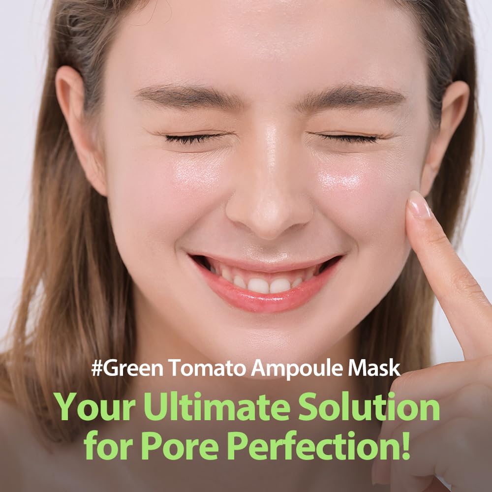 SUNGBOON EDITOR Green Tomato NMN Pore Lifting Ampoule Mask 1pc by Sungboon – Sheet Mask