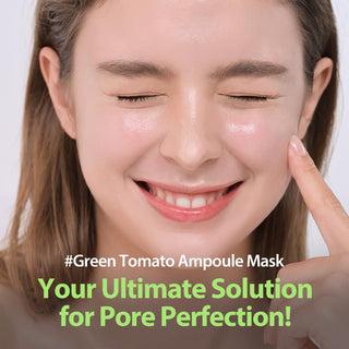 SUNGBOON EDITOR Green Tomato NMN Pore Lifting Ampoule Mask 1pc by Sungboon – Sheet Mask