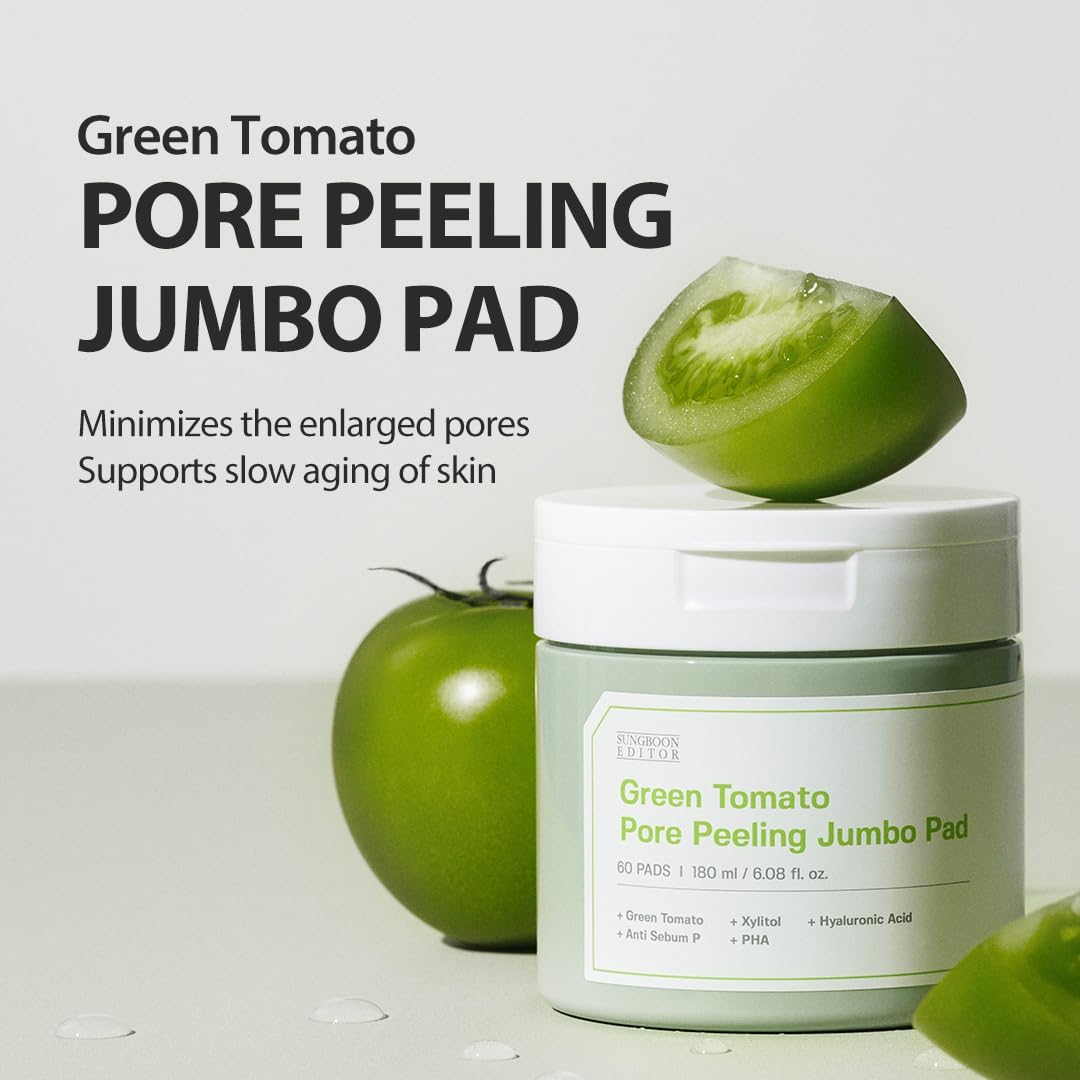 Sungboon Editor Green Tomato Pore Peeling Jumbo Pad 60pads by Sungboon – Toner Pads