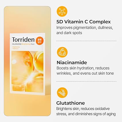 Torriden Cellmazing Vita C Brightening Mask (Box/Single) by Torriden – Sheet Mask