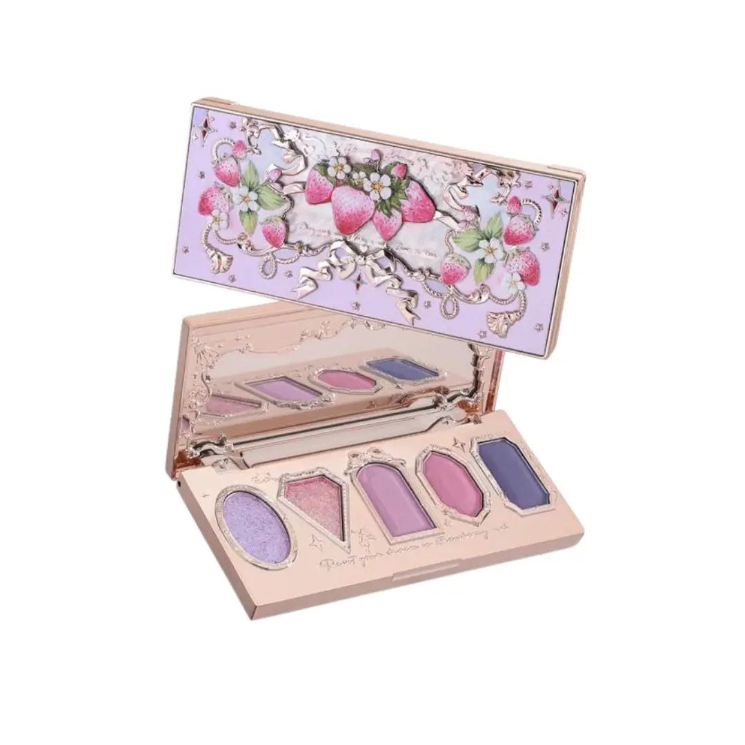 Flower Knows Violet Strawberry Rococo Five - Color Eyeshadow Palette G01 Starmoon Strawberry  – Eye Shadow photo