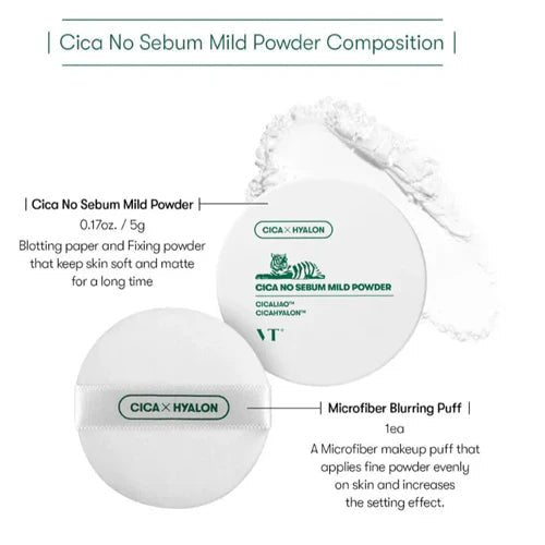 VT Cica No Sebum Mild Powder 5g by VT Cosmetics – Setting Powder & Spray