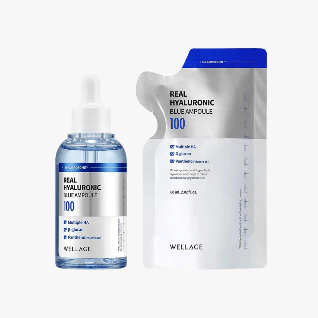WELLAGE Real Hyaluronic Blue Ampoule (60ml + 60ml) by Wellage – Serum & Ampoule