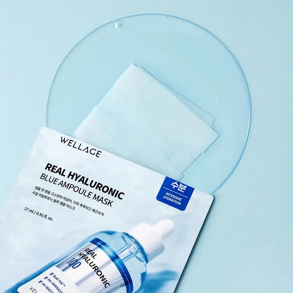 WELLAGE Real Hyaluronic Blue Ampoule Mask (5 sheets) by Wellage – Sheet Mask