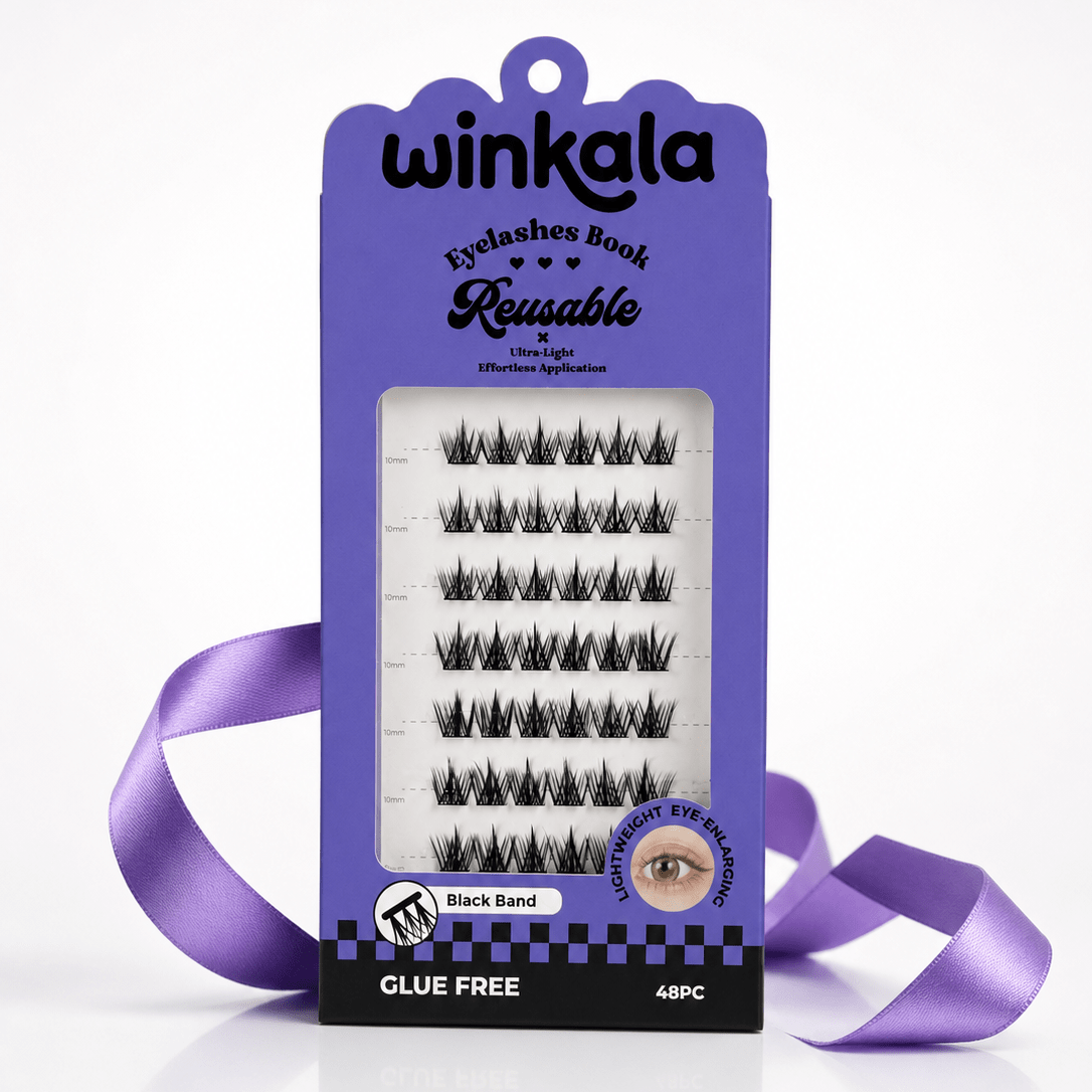 WINKALA Eyelashes Book - Reusable & Glue Free (Lightweight Eye-Enlarging) 10-12mm by Kiokii and... – False Lashes
