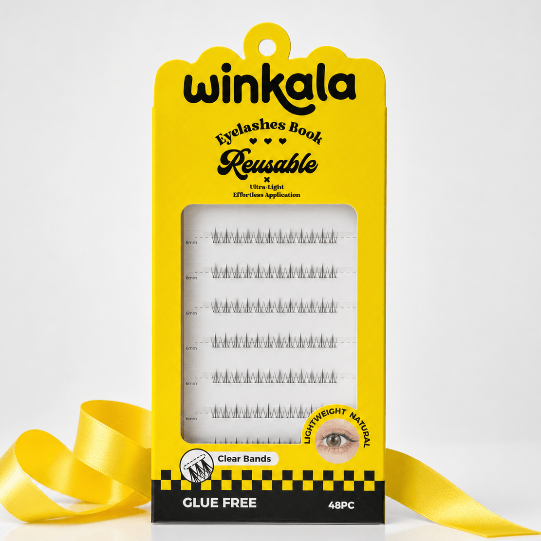 WINKALA Eyelashes Book - Reusable & Glue Free (Lightweight Natural) 6mm by Kiokii and... – False Lashes