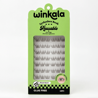 WINKALA Eyelashes Book - Reusable & Glue Free (Lightweight Natural) 9mm - 13mm by Kiokii and... – False Lashes