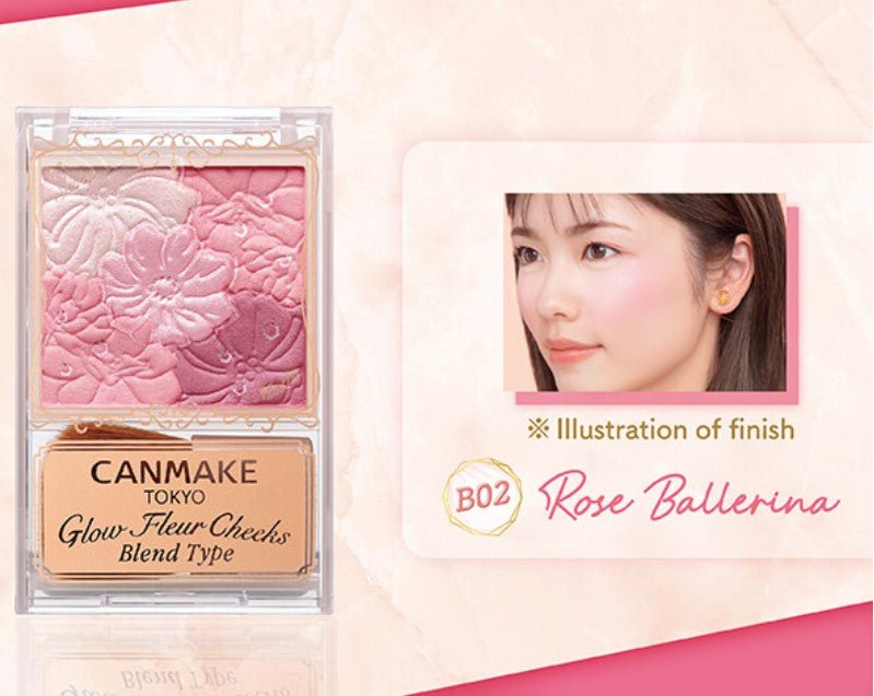 Canmake Glow Fleur Cheeks Blend Type B02 Rose Ballerina - Canmake | Kiokii and...