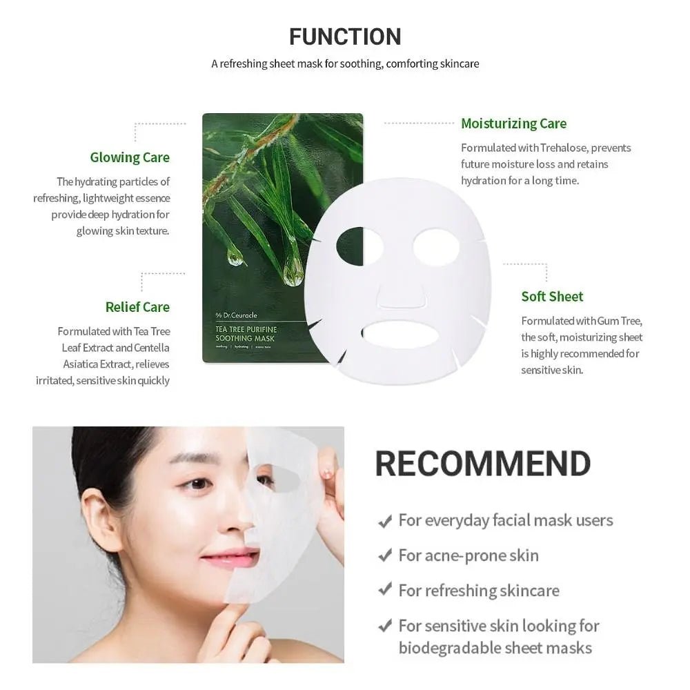 Dr Ceuracle Tee Tree Purifine Soothing Mask 10pcs - Dr. Ceuracle | Kiokii and...