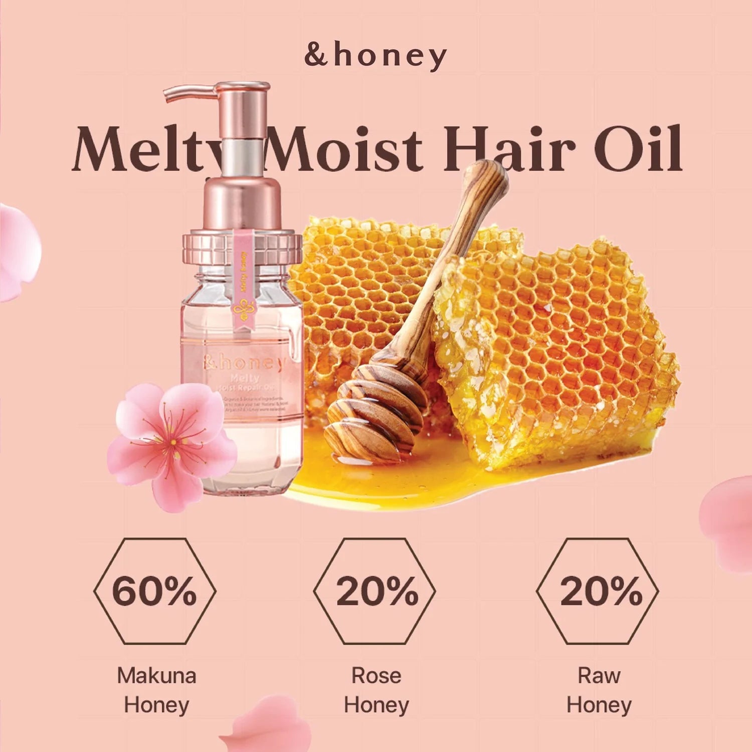 Melty Moist Repair Hair Oil - &honey | Kiokii and...