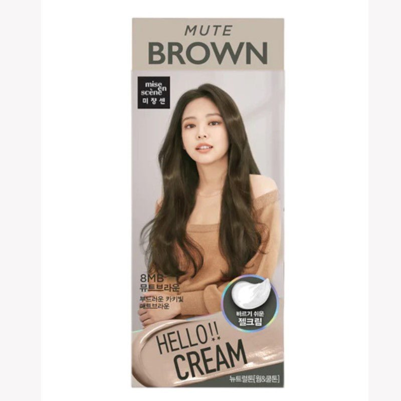 Mise En Scene 8MB Hello Cream Hair Color Mute Brown - Mise En Scene | Kiokii and...