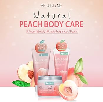 Natural Scrub Body Wash Peach 200ml - Around Me | Kiokii and...