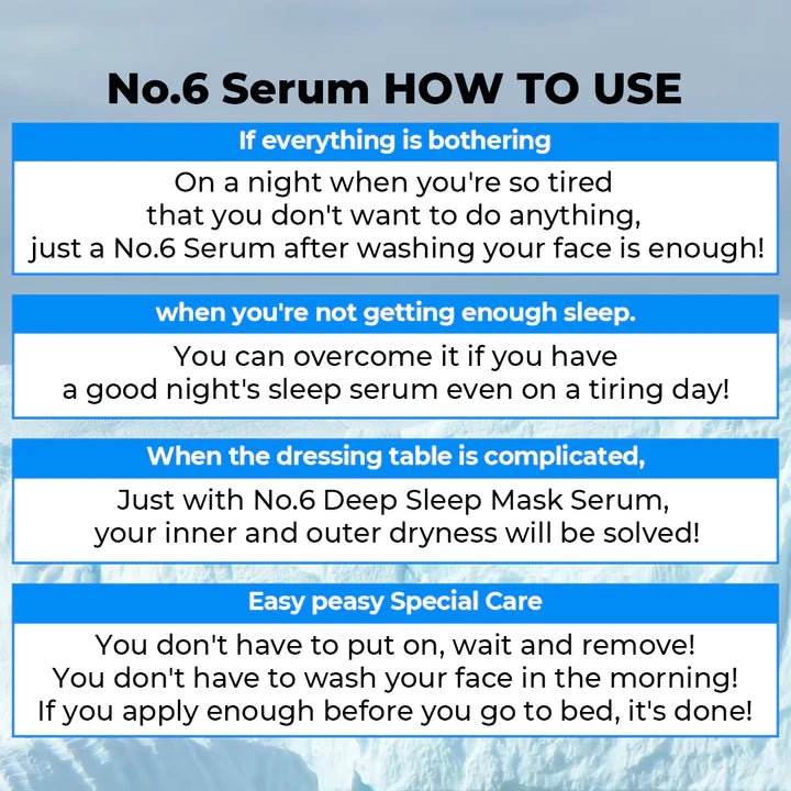 No.6 Deep Sleep Mask Serum 50ml - numbuzin | Kiokii and...
