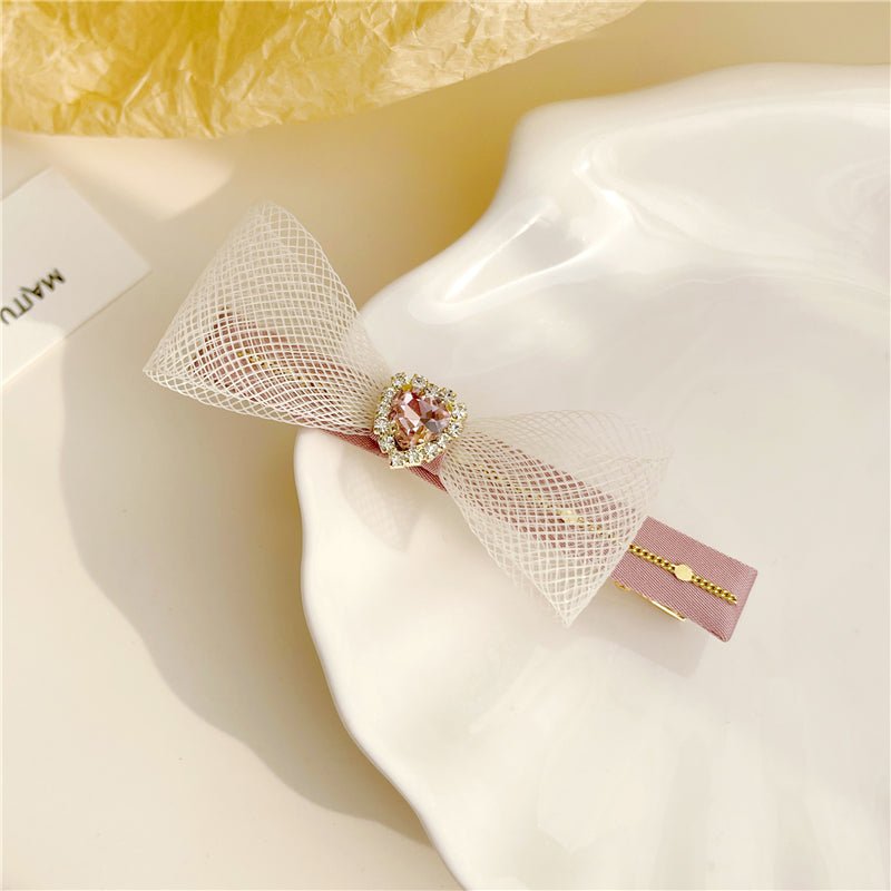 Pink Ribbon Pearl Heart Hair Clip - archfourteen | Kiokii and...