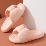 Pink White Dot Bow Slippers - Kiokii and... | Kiokii and...