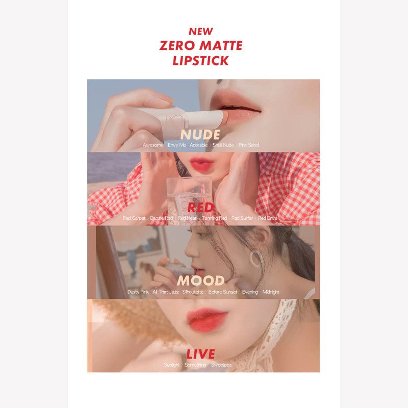 Rom&nd Zero Matte Lipstick #01 - #18 - Rom&nd | Kiokii and...