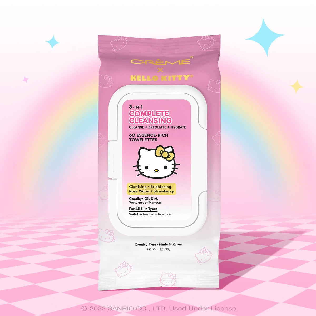 The Creme Shop Wet Cleansing Towelettes Hello Kitty Refreshing Rose Water 60pcs - The Creme Shop | Kiokii and...