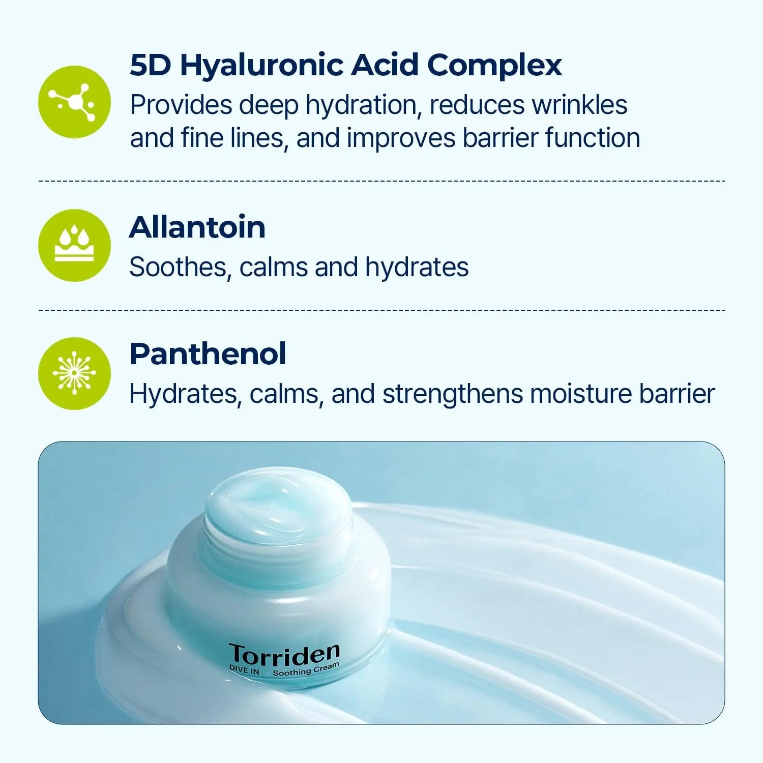 Torriden Dive - In Low Molecular Hyaluronic Acid Soothing Cream 100ml by Torriden – Lotion & Cream